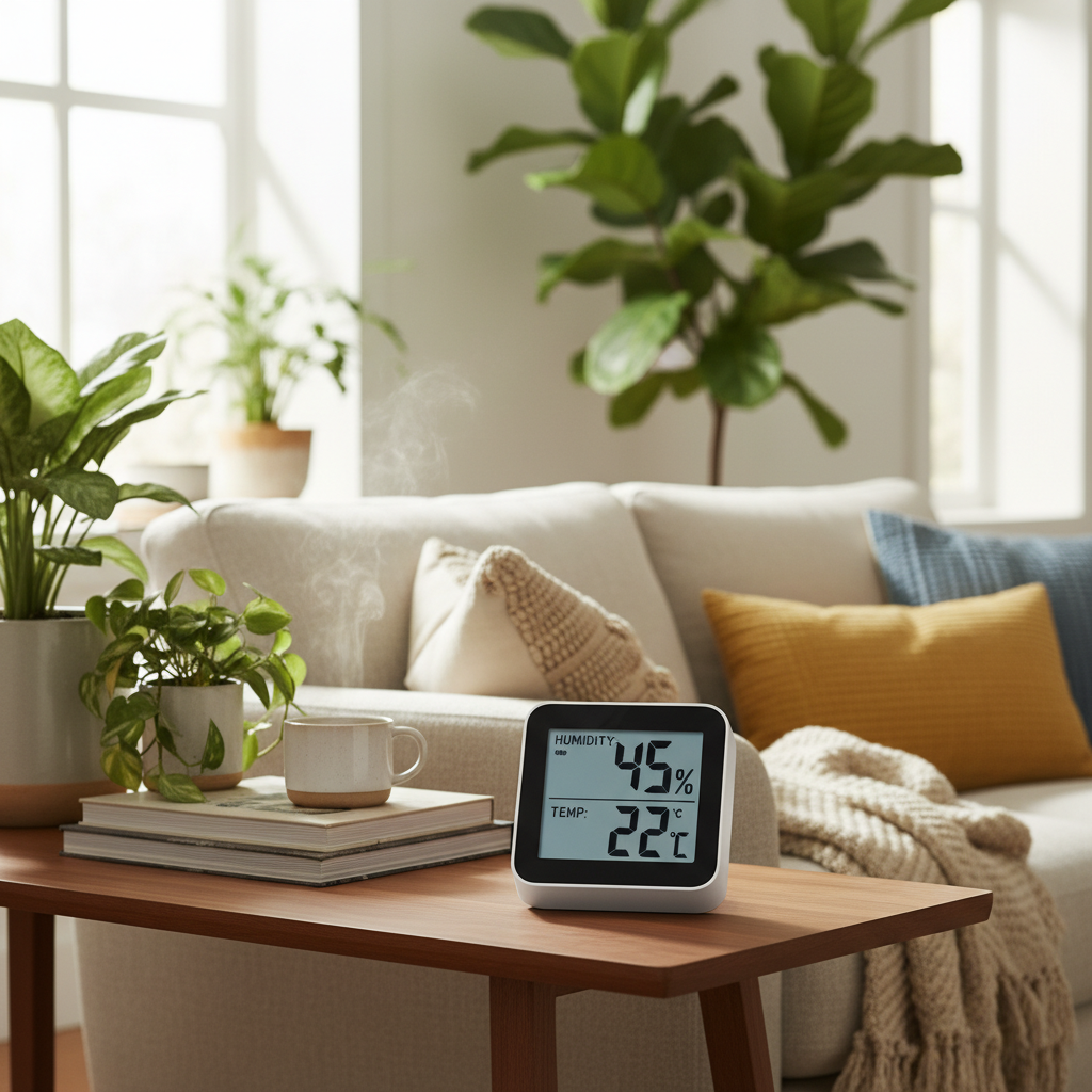 실내 주요 공간에 배치된 습도계