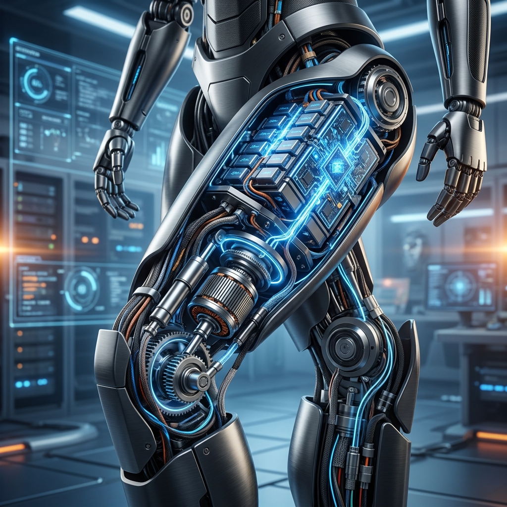 로봇 내부 배터리와 액추에이터 구조도