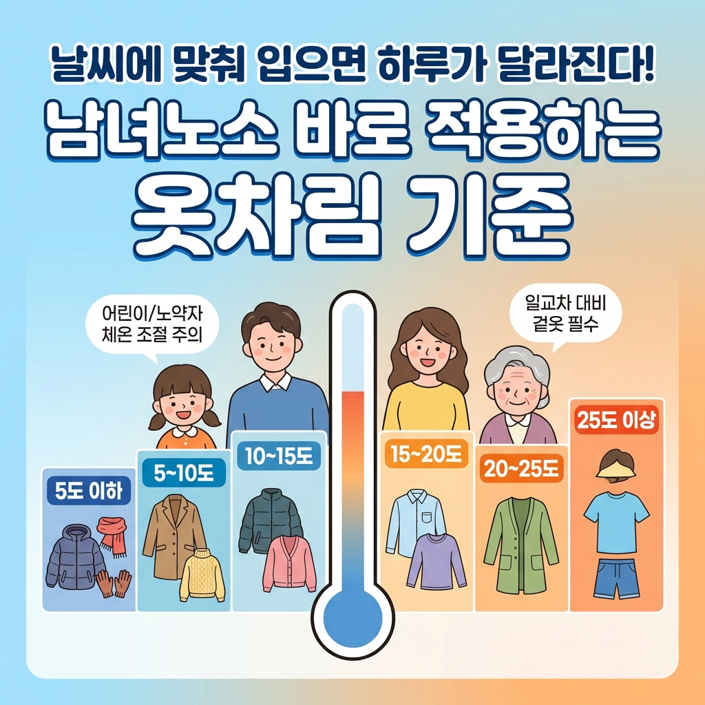 "오늘 뭐 입지?" 날씨에 맞춰 입으면 하루가 달라진다! 온도별 옷차림 확인 방법