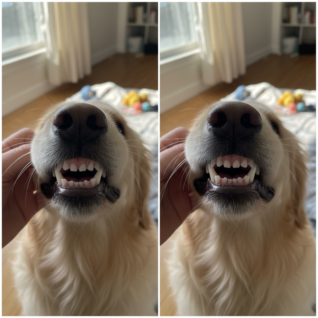 강아지 잇몸 상태 비교 사진