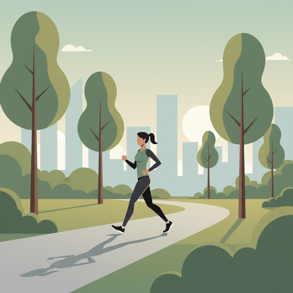 식사 순서 안내 또는 걷기 운동 장면