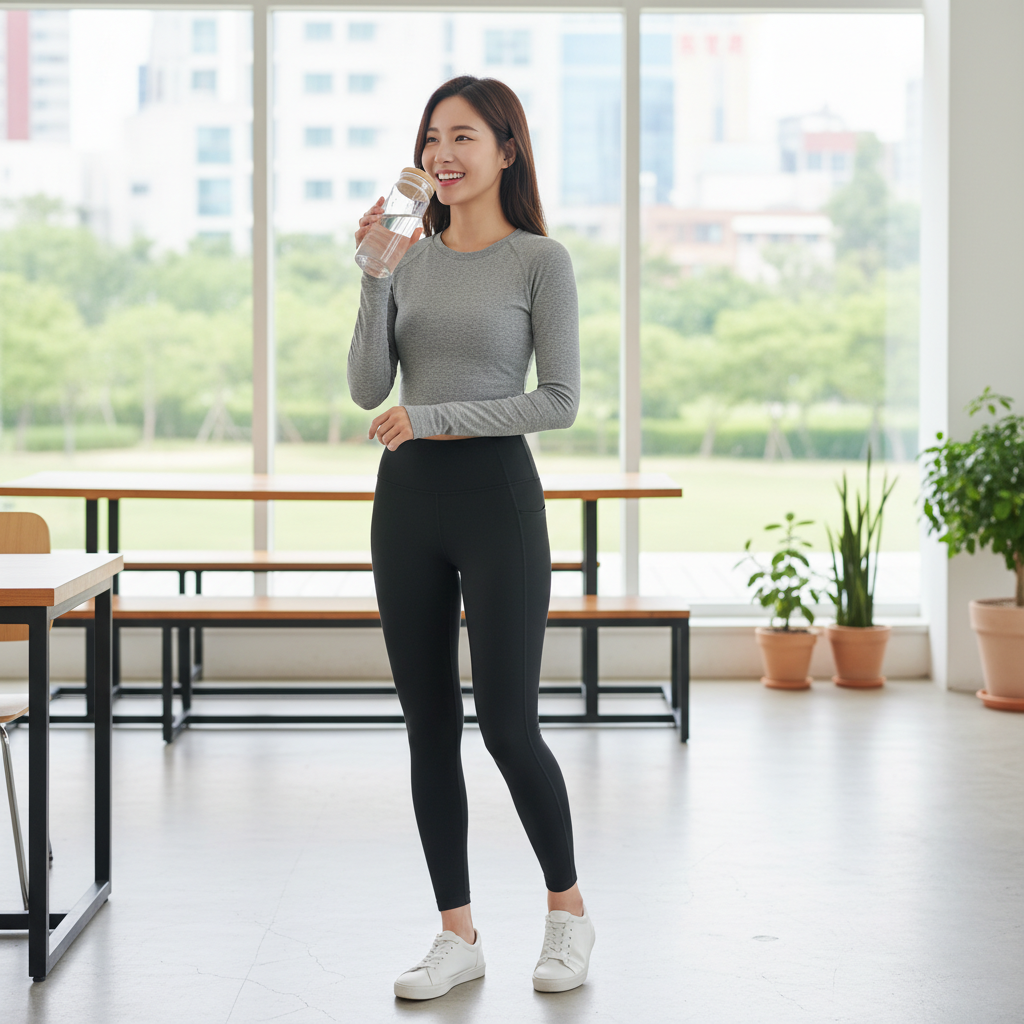 물병 들고 있는 한국인 여성