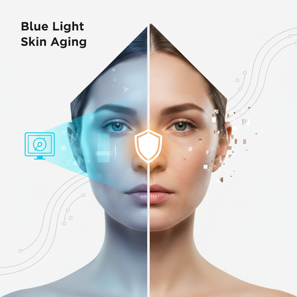 스마트폰 청색광, 피부 칙칙함과 광노화 예방법