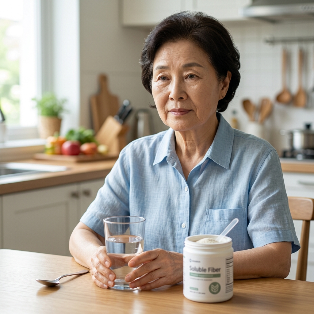 여름철 노년층 변비, 수용성 식이섬유 영양제 소량부터 물과 함께