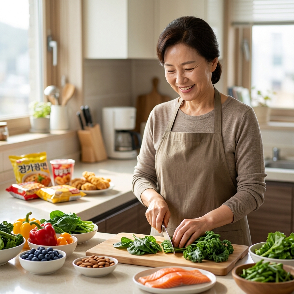 항산화 성분 vs 가공육·튀김, 황반 건강 가르는 식단 차이