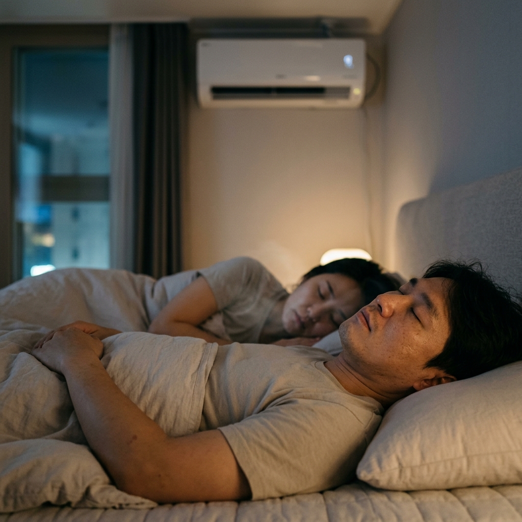 에어컨 켜고 자기 vs 끄고 자기, 수면의 질과 건강 기준 비교