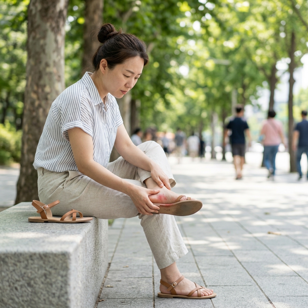 샌들 신는 계절, 발바닥 충격 흡수 안 되는 이유