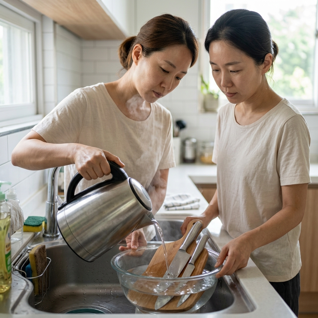 "여름철 칼과 도마 세균 번식 걱정"...열탕 소독으로 식중독 위험 줄이기