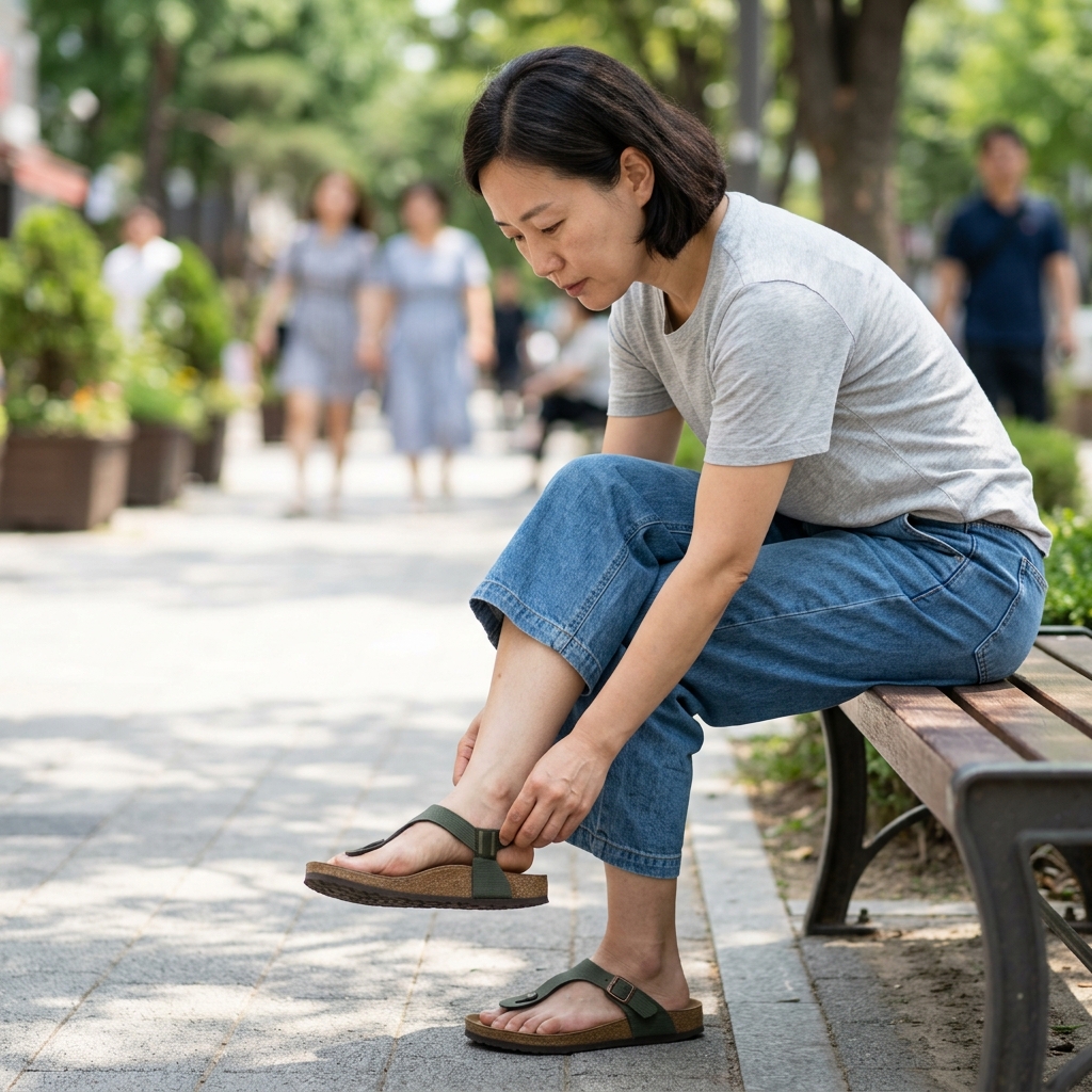 얇은 밑창 쪼리, 발바닥 통증 키운다…족저근막염 여름 신발 가이드