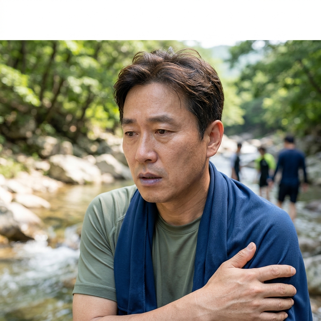 계곡물 10분, 입술 색이 변했다면 저체온증 의심