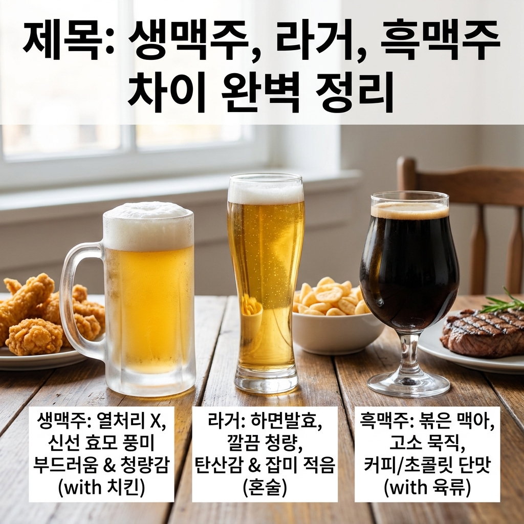 생맥주, 라거, 흑맥주 차이 완벽 정리