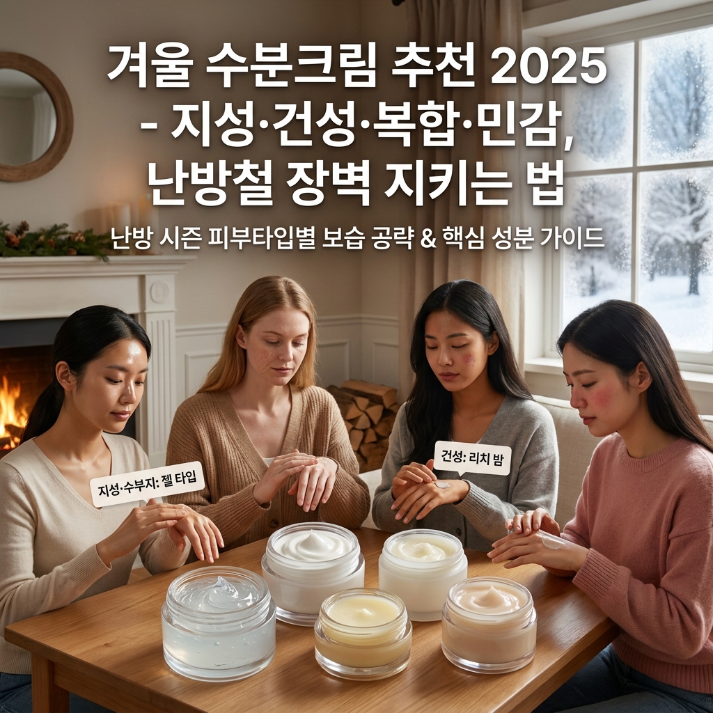 겨울 수분크림 추천 2025 - 지성·건성·복합·민감, 난방철 장벽 지키는 법