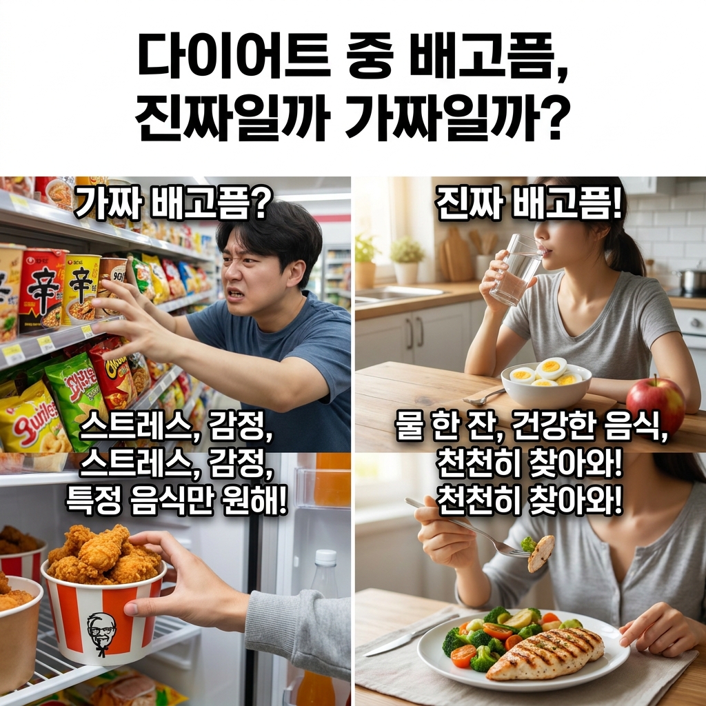 다이어트 중 배고픔, 진짜일까 가짜일까?