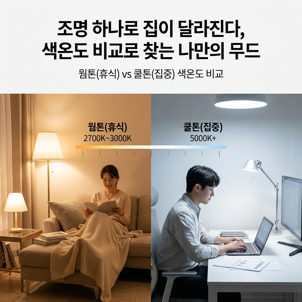 조명 하나로 집이 달라진다, 색온도 비교로 찾는 나만의 무드