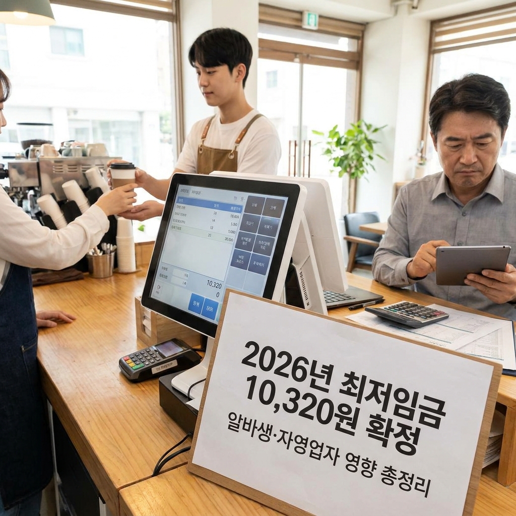 2026년 최저임금 10,320원 확정, 알바생·자영업자에게 미치는 영향 총정리