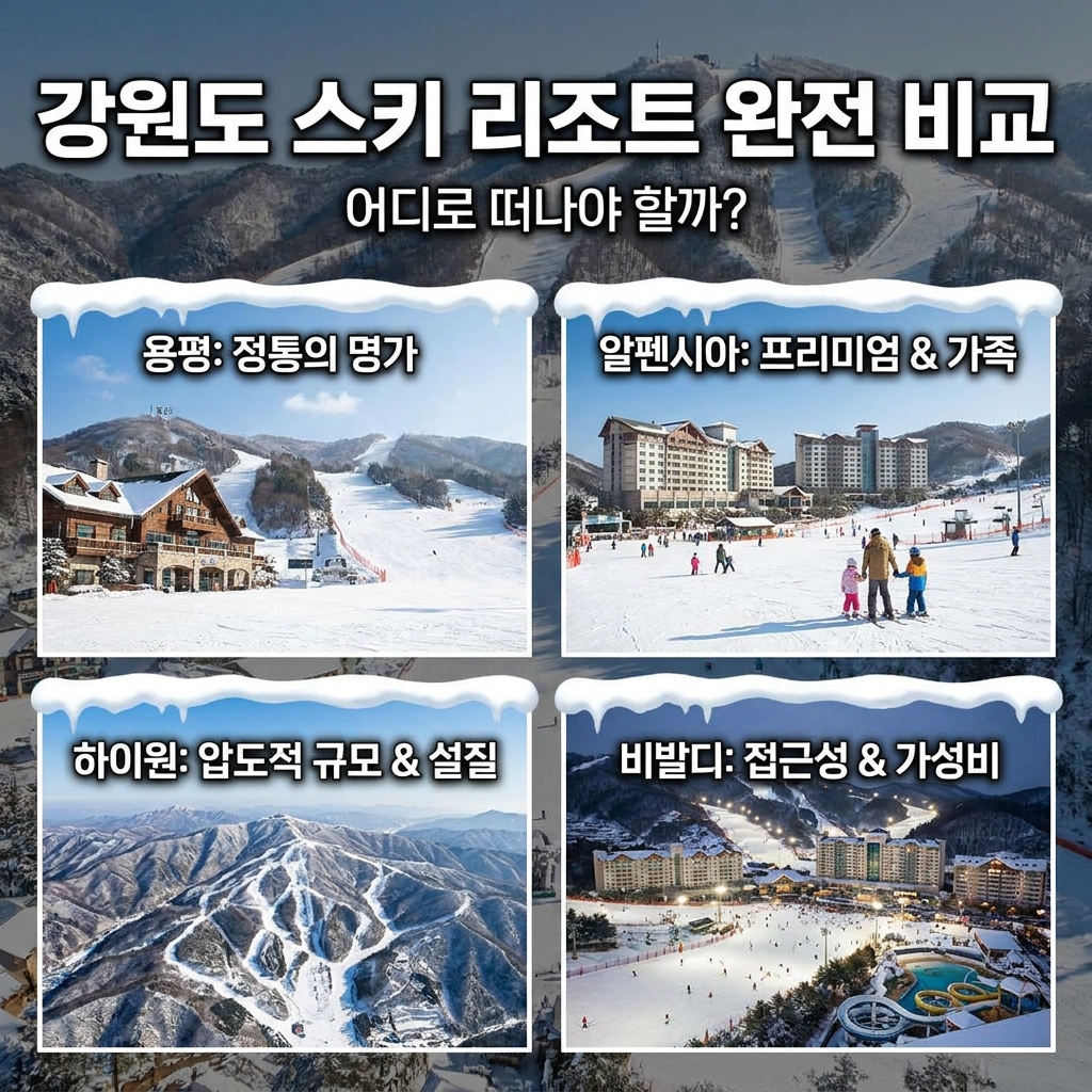 강원도 스키 리조트 완전 비교, 어디로 떠나야 할까?