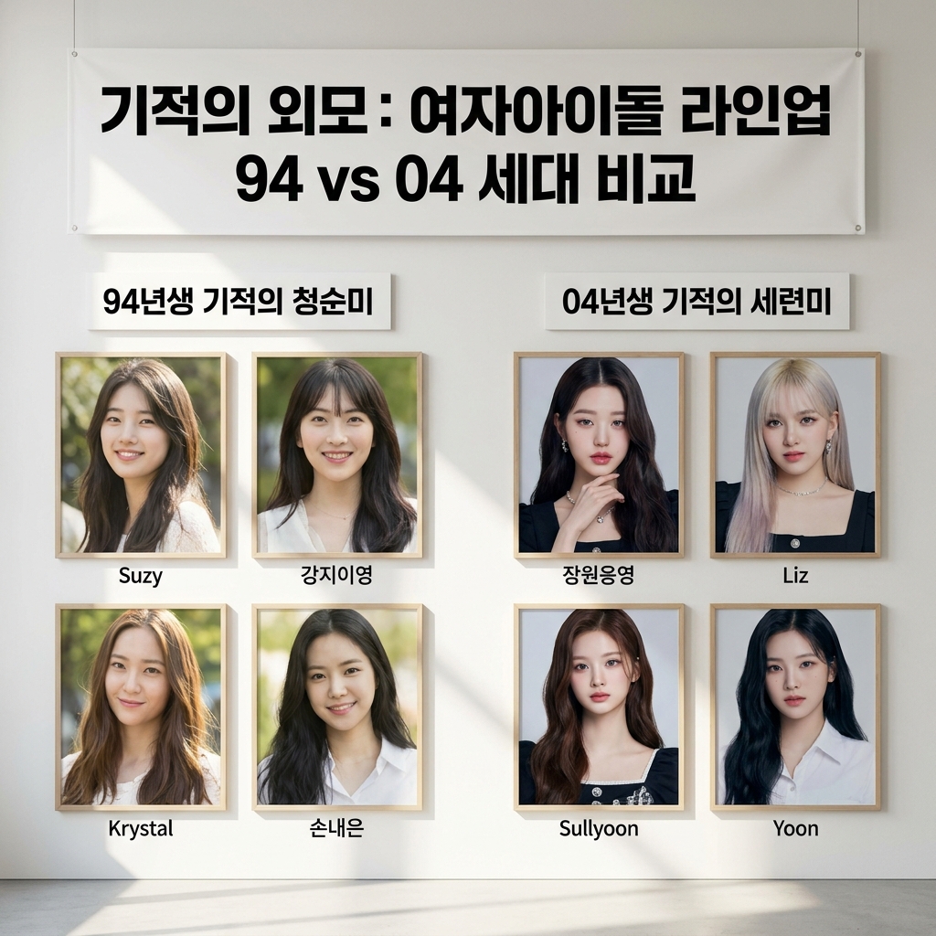 기적의 외모 여자아이돌 라인업 94, 04 세대 비교