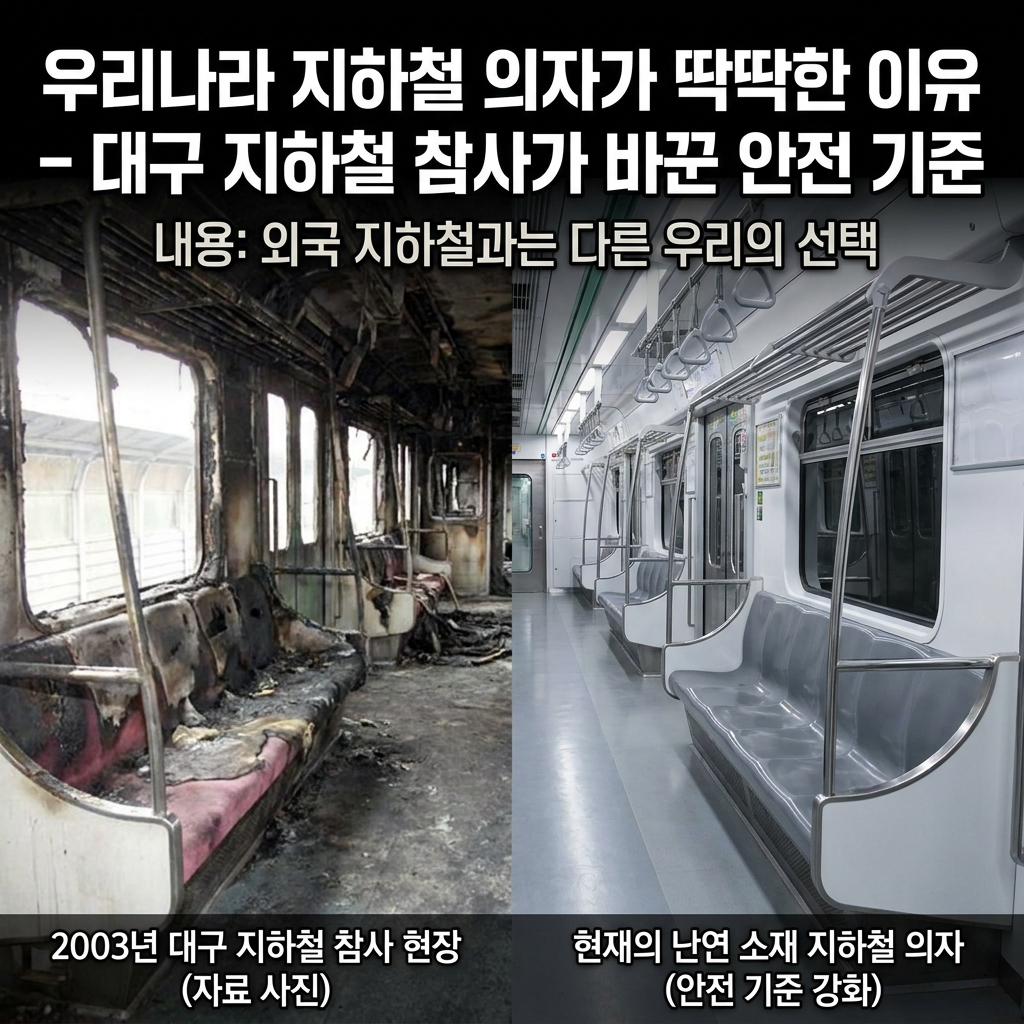 우리나라 지하철 의자가 딱딱한 이유 – 대구 지하철 참사가 바꾼 안전 기준
