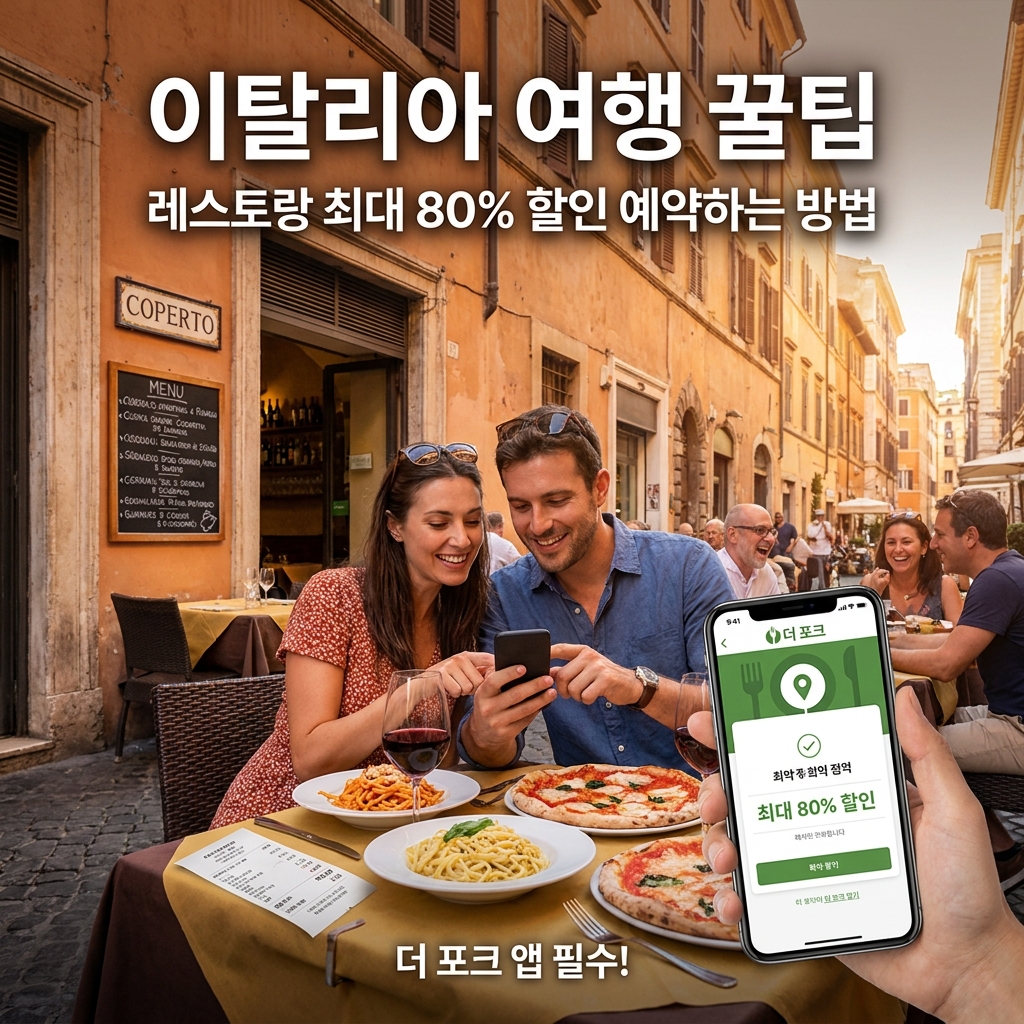 이탈리아 여행 꿀팁, 레스토랑 최대 80% 할인 예약하는 방법
