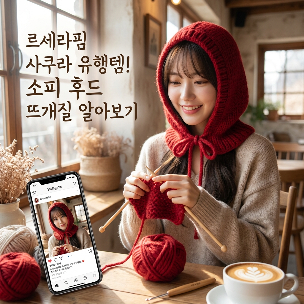 르세라핌 사쿠라가 유행시킨 뜨개질, 소피 후드 알아보기