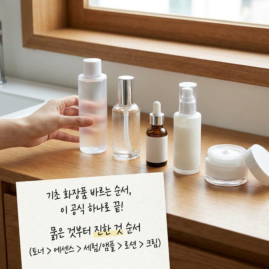 기초 화장품 바르는 순서, 헷갈린다면 이 공식 하나로 끝