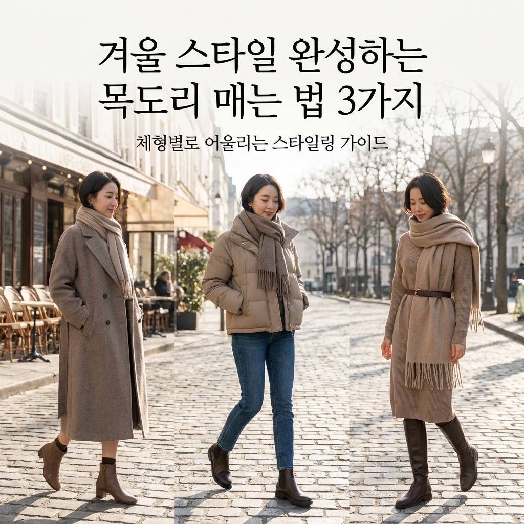 겨울 스타일 완성하는 목도리 매는 법 3가지, 체형별로 어울리는 스타일링 가이드