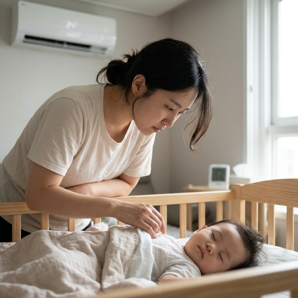 여름밤 에어컨 켜고 재워도 괜찮을까? 영유아 실내온도 조정 기준