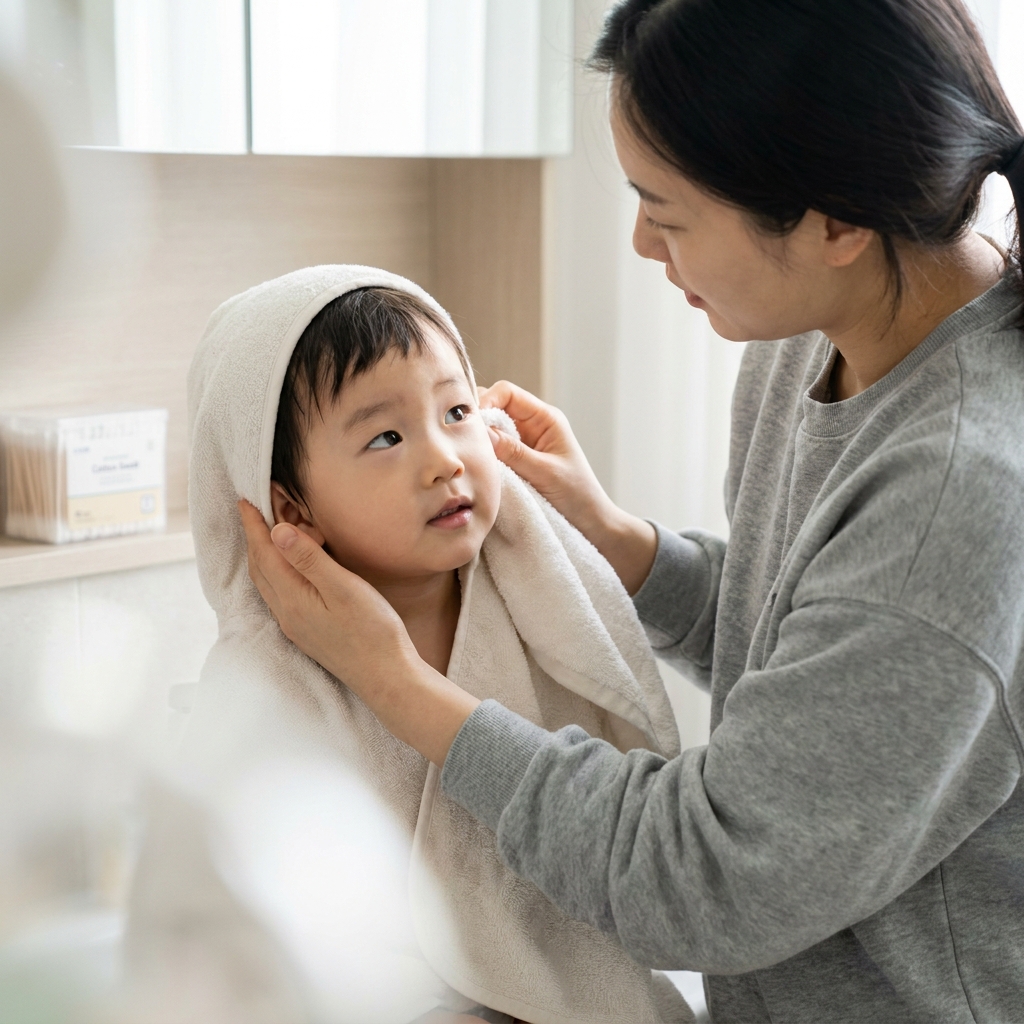 아기 귀에 물 들어갔을 때, 면봉 대신 이렇게 해야 하는 이유