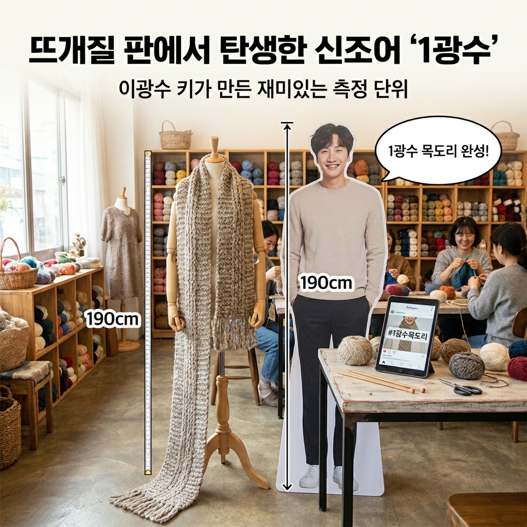 뜨개질 판에서 탄생한 신조어 '1광수', 이광수 키가 만든 재미있는 측정 단위