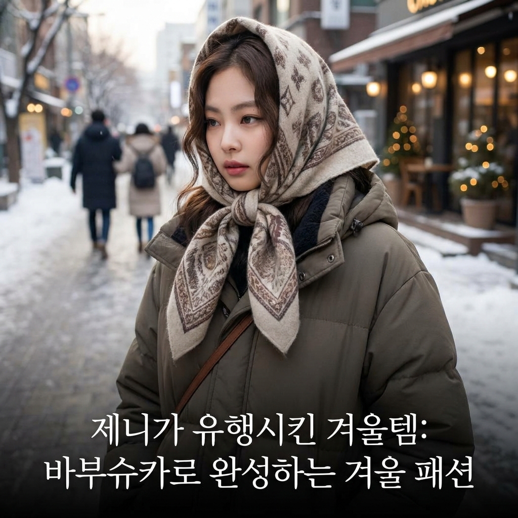 제니가 유행시킨 겨울템: 바부슈카로 완성하는 겨울 패션