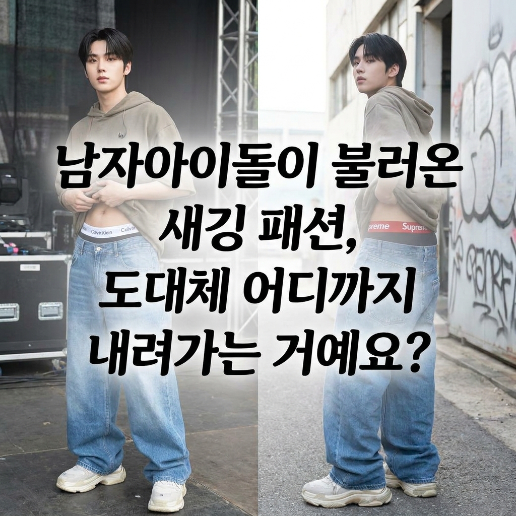 남자아이돌이 불러온 새깅 패션, 도대체 어디까지 내려가는 거예요?