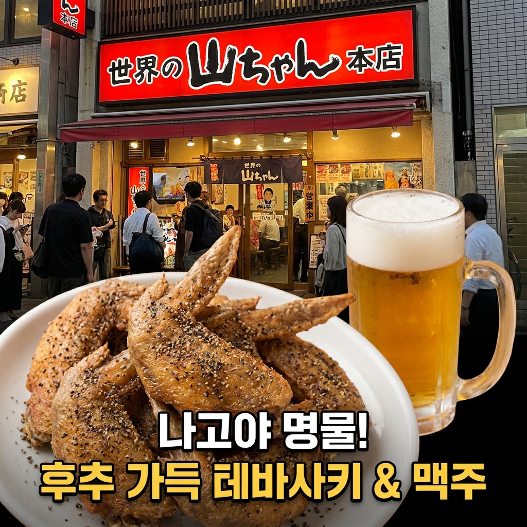 나고야 세카이노 야마짱 혼텐, 후추 가득한 테바사키 한 접시의 행복