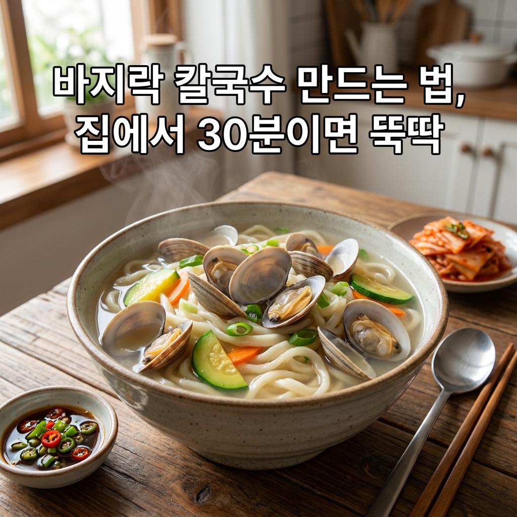 바지락 칼국수 만드는 법, 집에서 30분이면 뚝딱