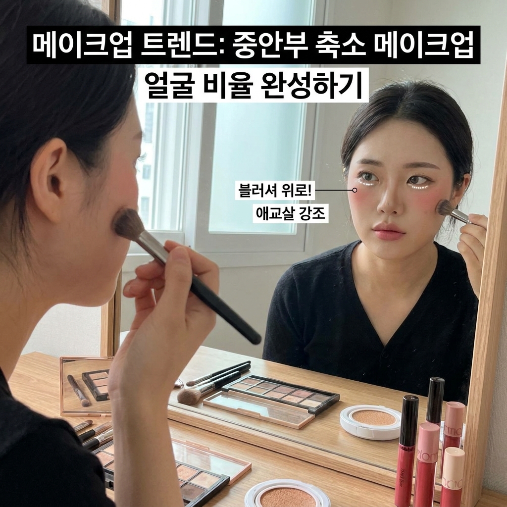 메이크업 트렌드: 중안부 축소 메이크업으로 얼굴 비율 완성하기