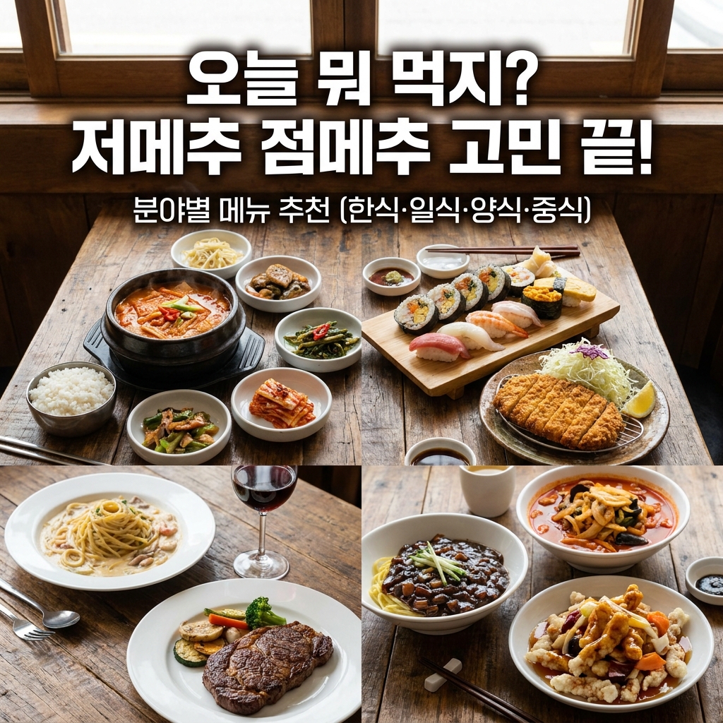 오늘 뭐 먹지? 저메추 점메추 고민 끝내는 분야별 메뉴 추천