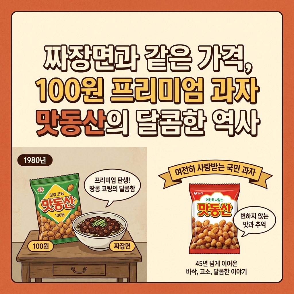 짜장면과 같은 가격, 100원 프리미엄 과자 맛동산의 달콤한 역사