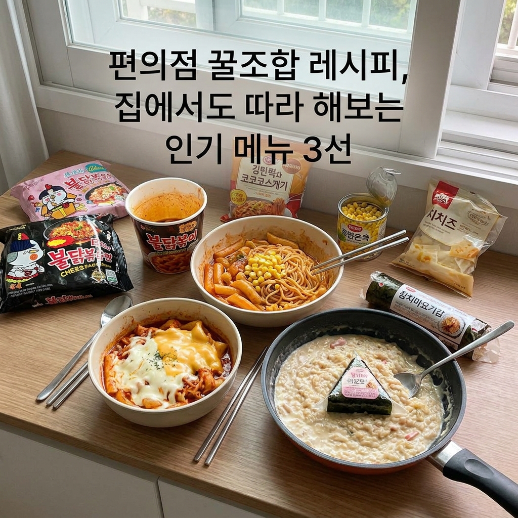 편의점 꿀조합 레시피, 집에서도 따라 해보는 인기 메뉴 3선