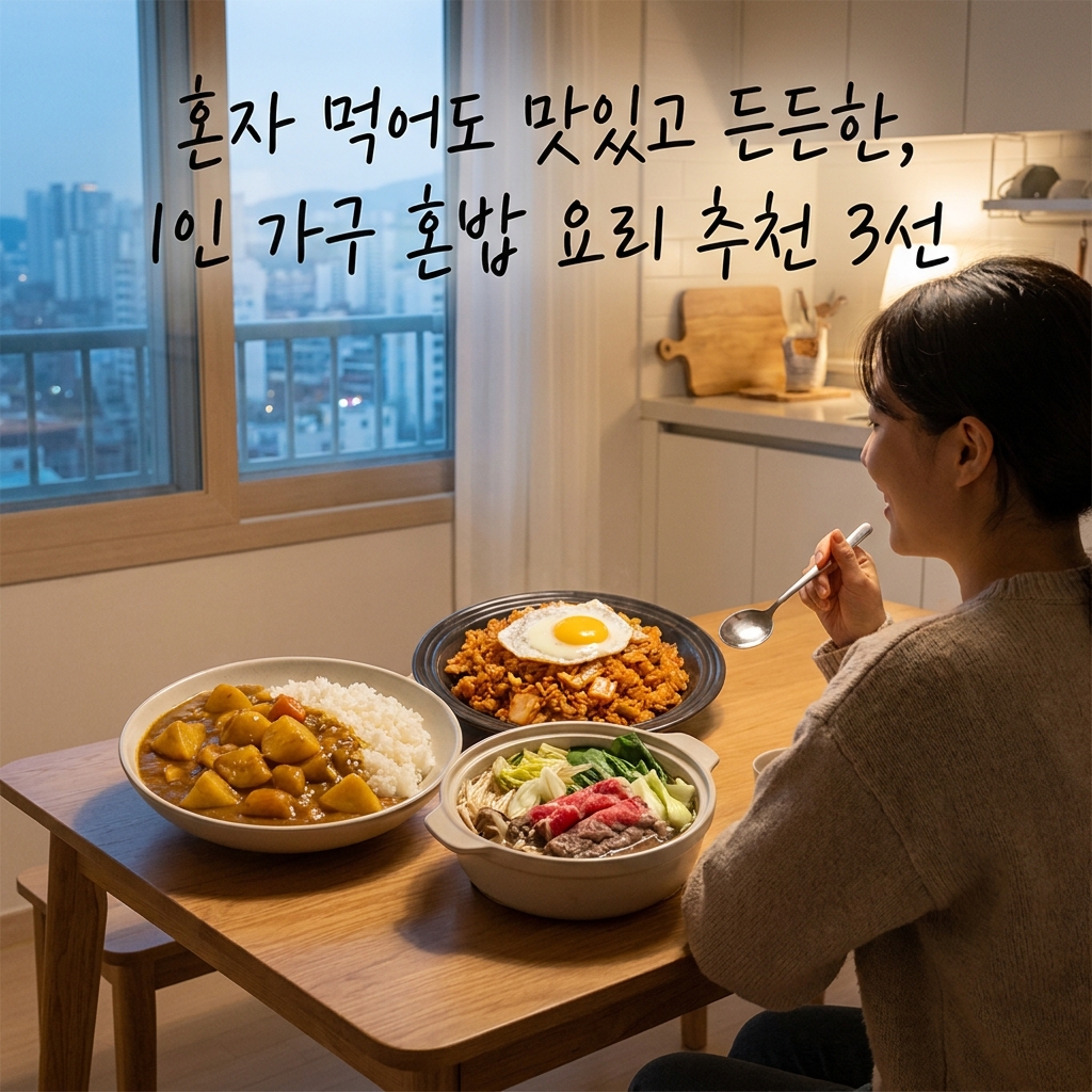 혼자 먹어도 맛있고 든든한, 1인 가구 혼밥 요리 추천 3선