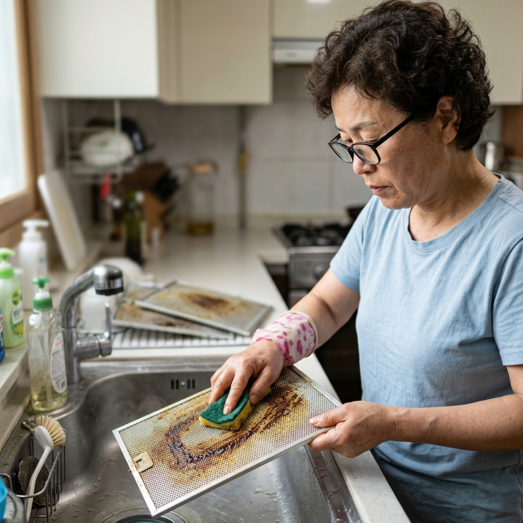 방치 vs 관리…여름철 후드 필터, 곰팡이 ‘차이’ 이렇게 벌어진다