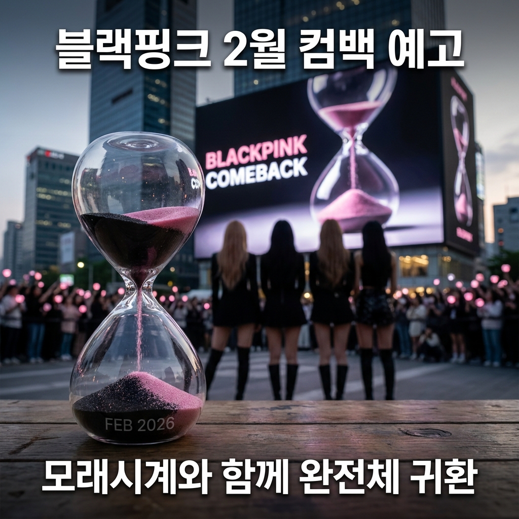블랙핑크 2월 컴백 예고, 모래시계와 함께 완전체로 돌아온다