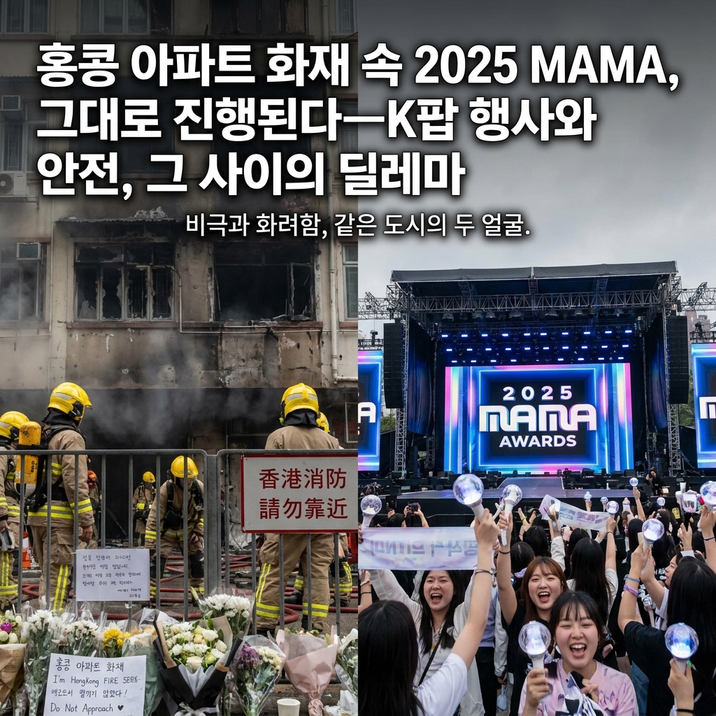 홍콩 아파트 화재 속 2025 MAMA, 그대로 진행된다—K팝 행사와 안전, 그 사이의 딜레마