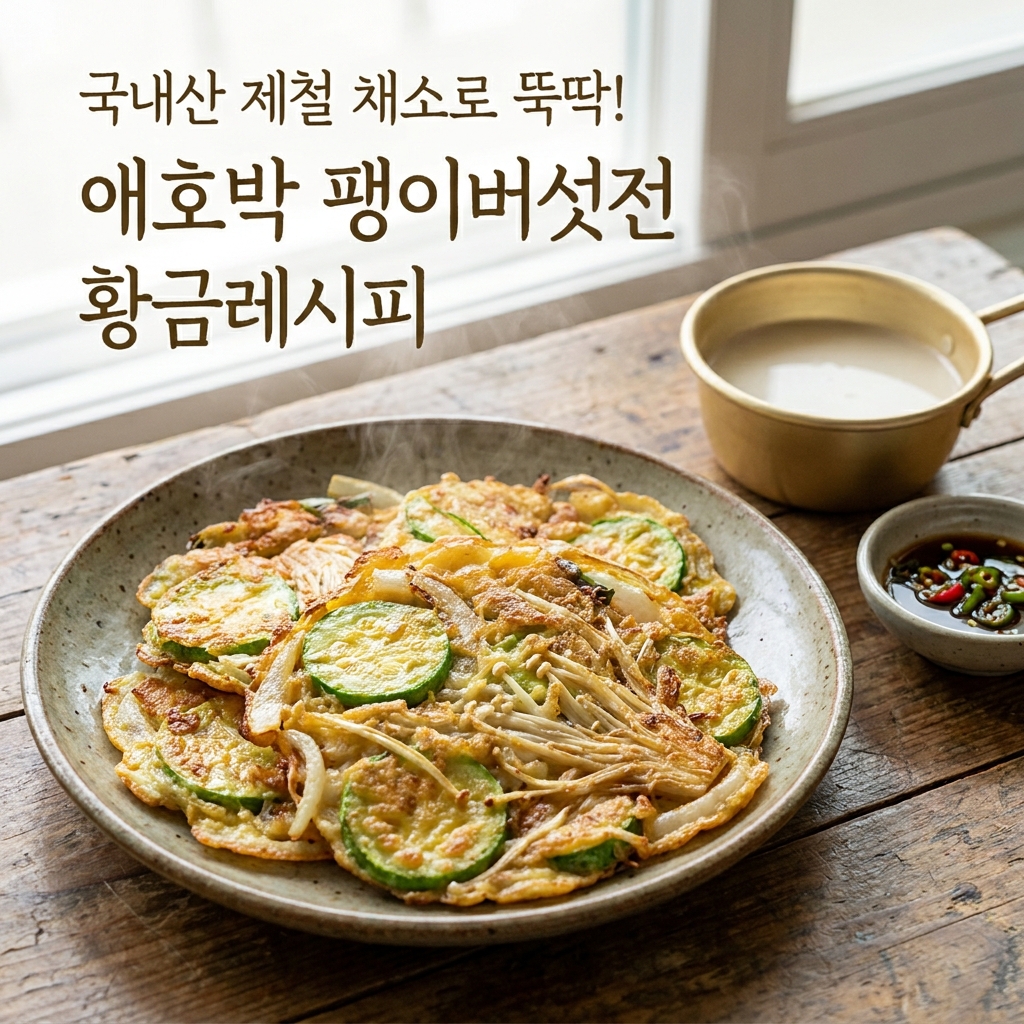 국내산 제철 채소로 뚝딱! 애호박 팽이버섯전 황금레시피!
