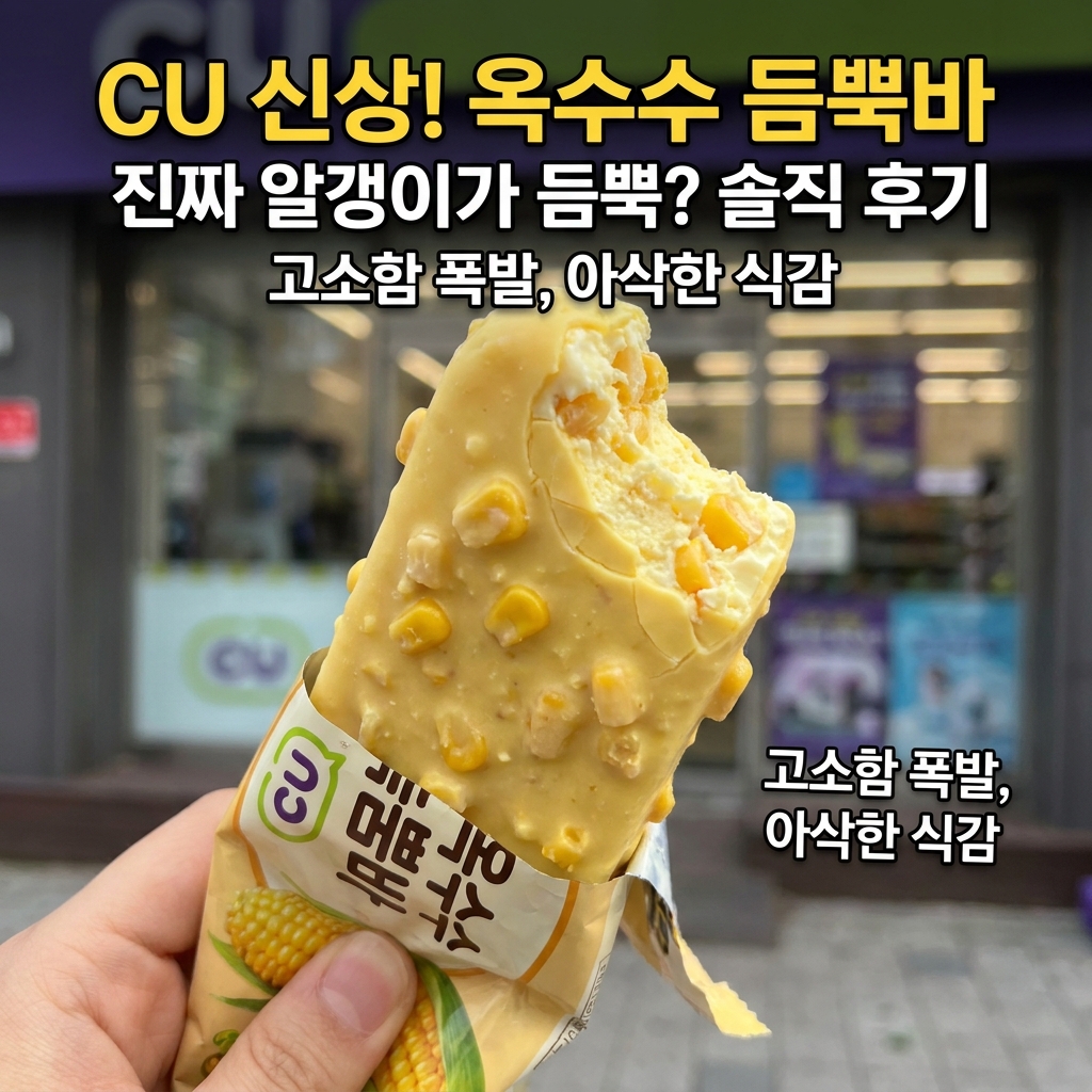 CU 신상 옥수수 듬뿍바, 진짜 옥수수 알갱이가 듬뿍 들어갔을까?