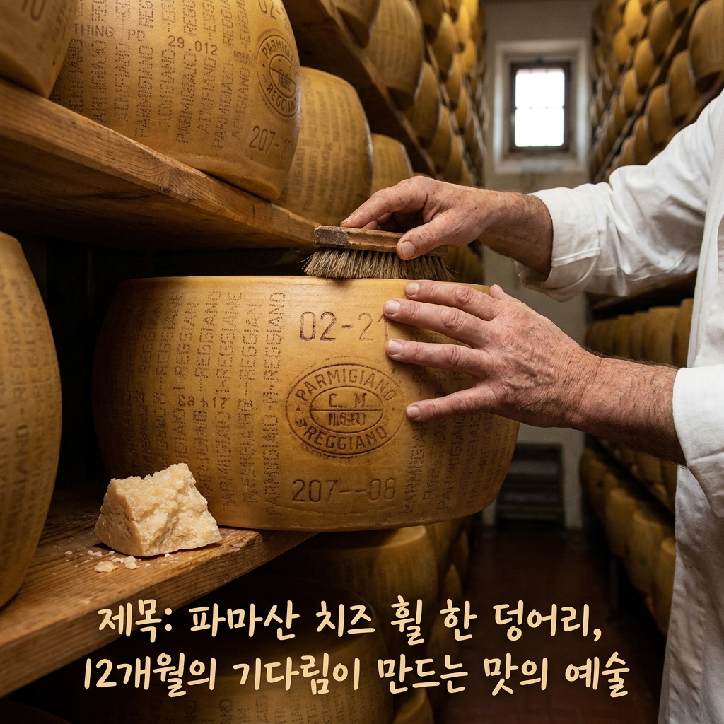 파마산 치즈 휠 한 덩어리, 12개월의 기다림이 만드는 맛의 예술