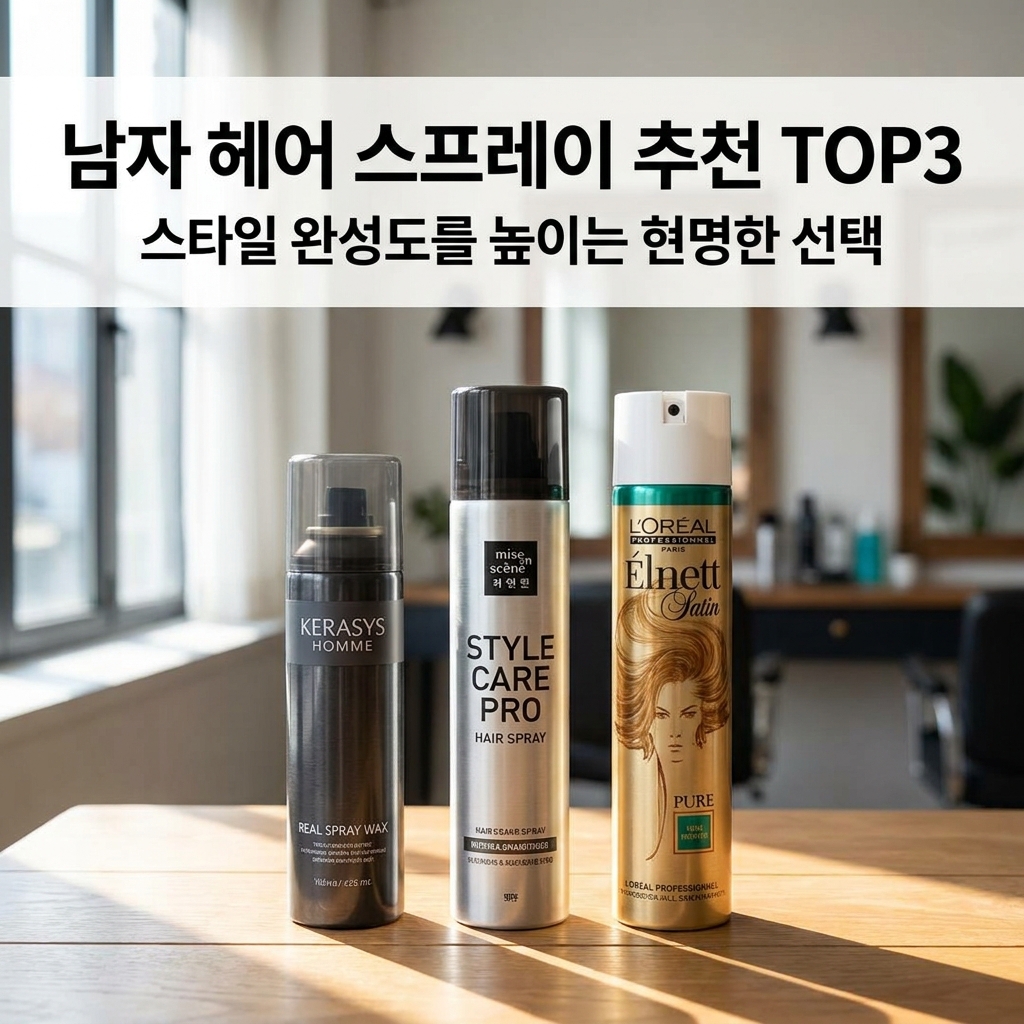 남자 헤어 스프레이 추천 TOP3, 스타일 완성도를 높이는 현명한 선택