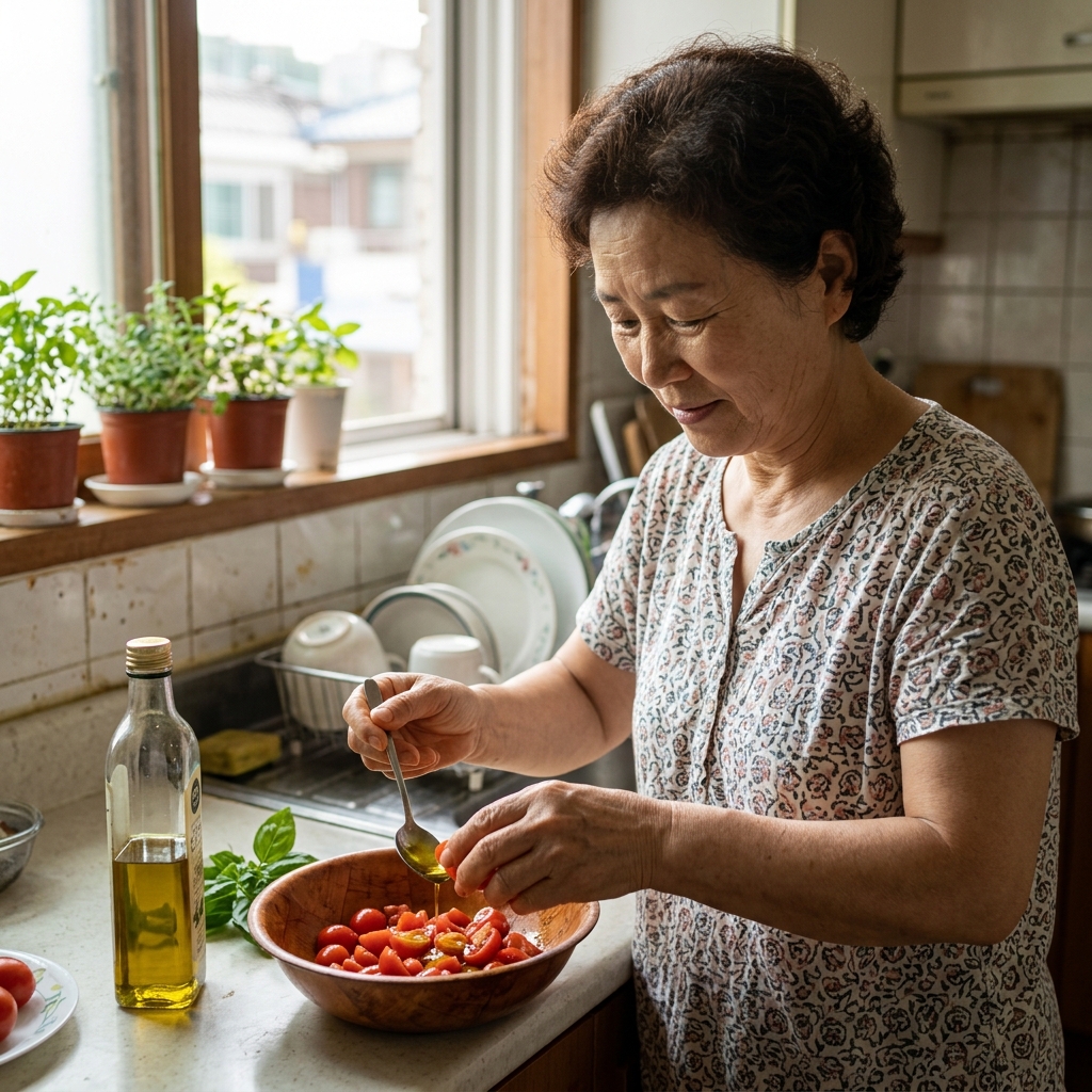 토마토 샐러드에 올리브오일 한 스푼, 라이코펜 흡수율이 달라지는 이유