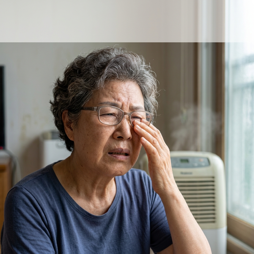 “습기 잡으려 켰는데”… 제습기 바람, 시니어 눈물층 마르게 한다