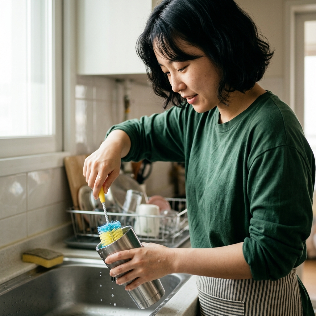 물만 담았는데 미끈한 텀블러…세균이 만든 막일 수 있다
