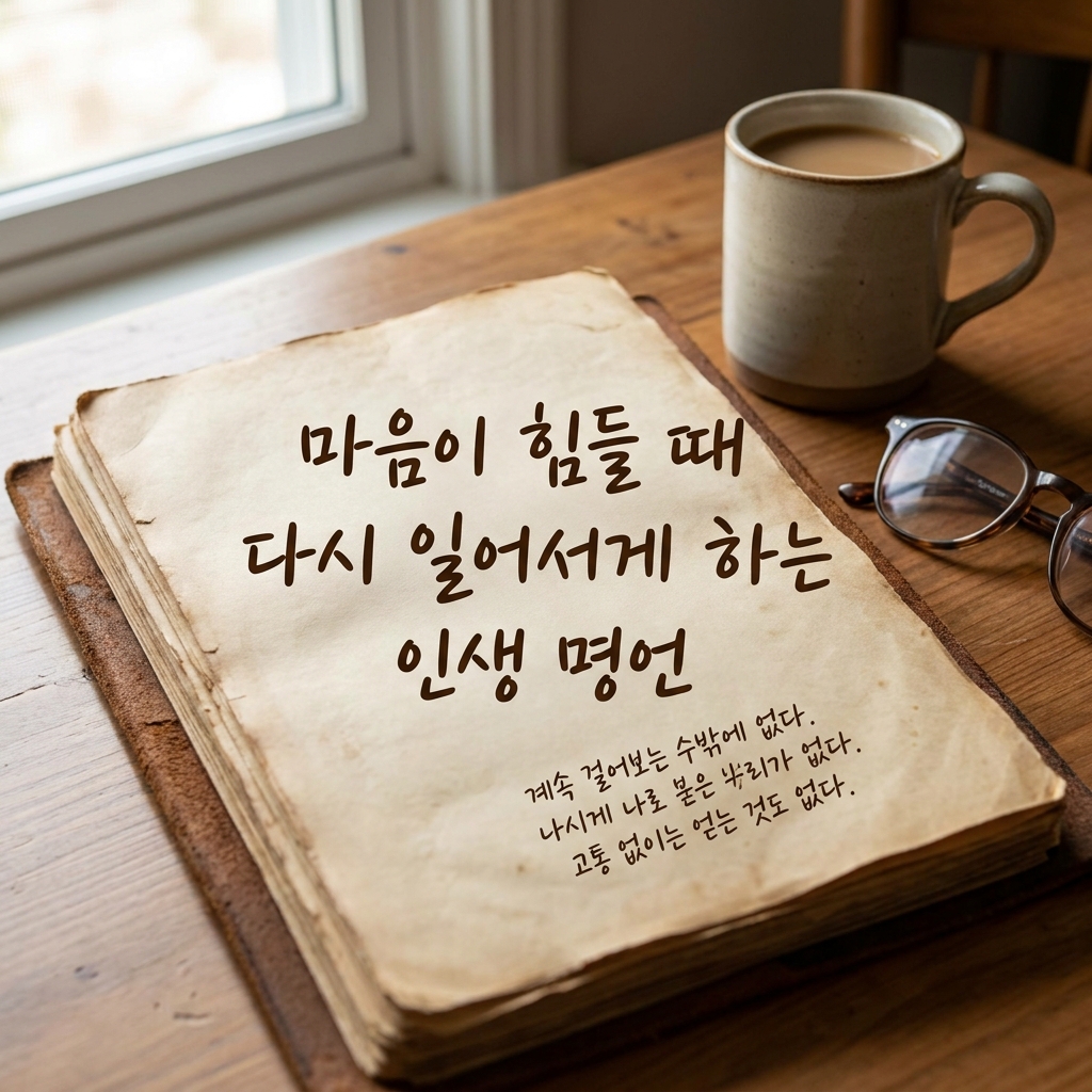 마음이 힘들 때 다시 일어서게 하는 인생 명언 모음