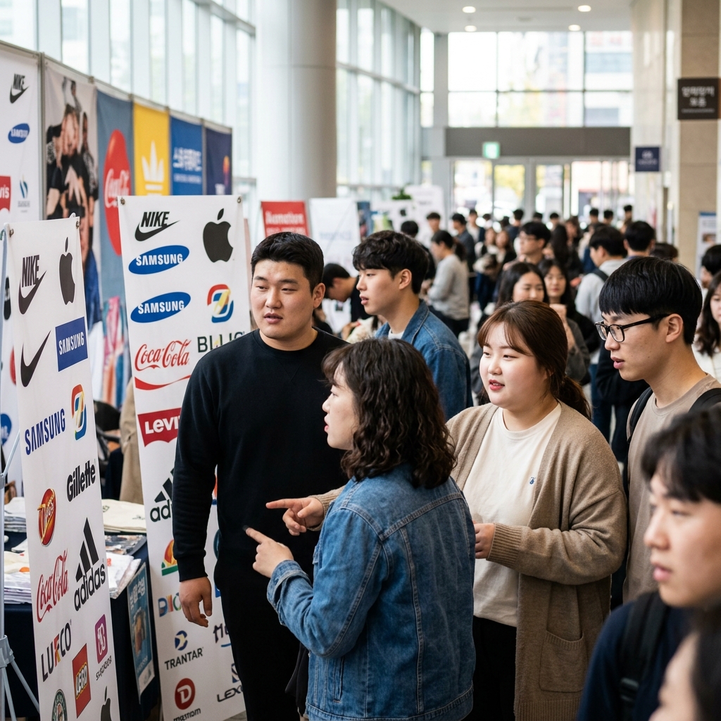 유명 브랜드 로고들이 나열된 장면